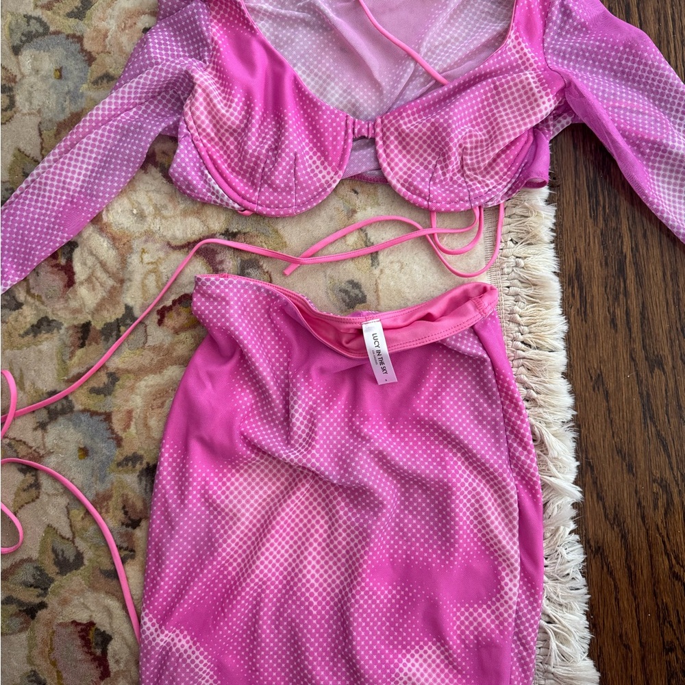 Pink Mesh Women's Rave Set
